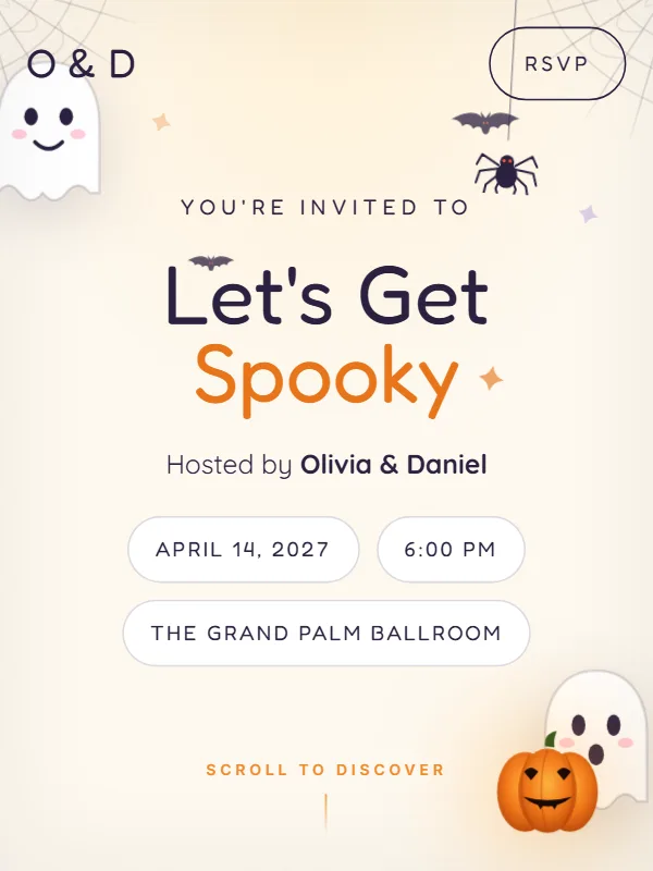 Little Boo Halloween invitation template preview
