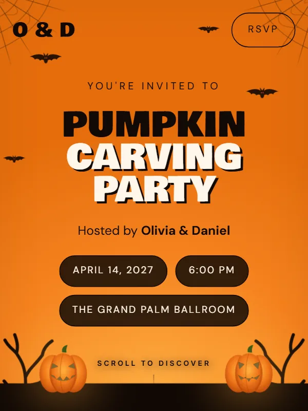 Pumpkin Patch Party Halloween invitation template preview